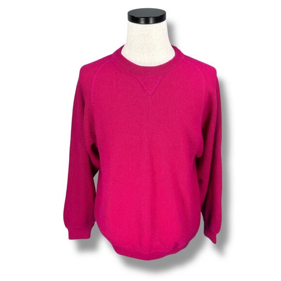 Paul Stuart Sweater Men’s Small Pink 100% Alpaca Knitted Raglan Sleeve Pullover - Picture 1 of 12